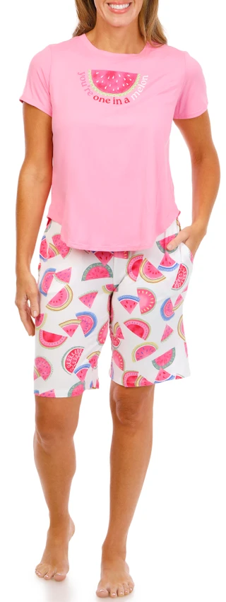 Thumbnail 6: JACLYN Women's 3 Pc Pajama Shorts Set 