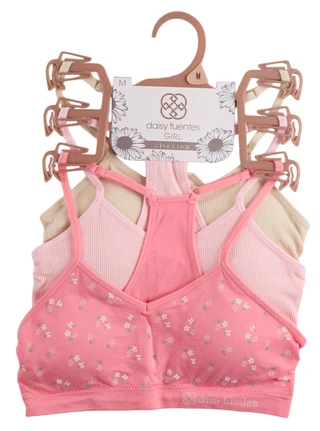 Thumbnail 1: daisy fuentes Girls 3 Pk Seamless Bralettes Set 