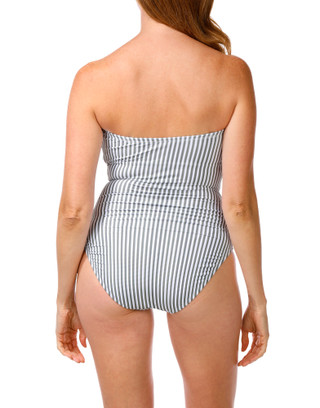 Thumbnail 2: Ellen Tracy Women's Ribbed Bandeau One Piece Swimsuit 