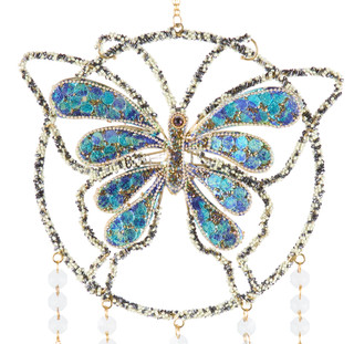 Thumbnail 2: Sagebrook Home 30 in Mosaic Butterfly Windchime  