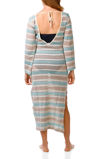 Thumbnail 2: SURF GYPSY Women's Plunged Texture Woven Swim Cover Up 