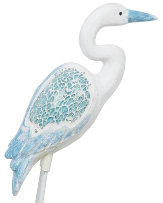 Thumbnail 2: Fancy That Gift & Decor 12 in Coastal Resin Mosaic Egret on Stand 