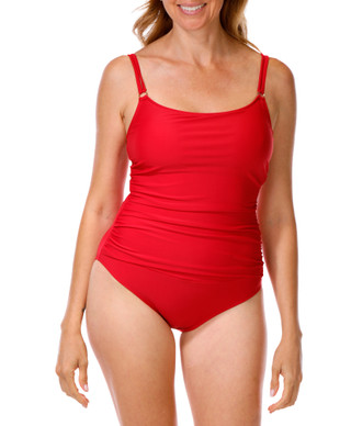 Thumbnail 1: Ellen Tracy Women's One Piece Ruched Sides Swimsuit 