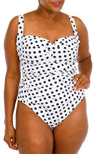 Thumbnail 3: Betsey Johnson Women's Plus Polka Dot One Piece Swimsuit  