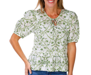 Thumbnail 1: Parker Women's Puff Sleeve Triple Tie Top 