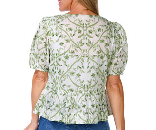 Thumbnail 2: Parker Women's Puff Sleeve Triple Tie Top 