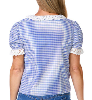 Thumbnail 2: BUNULU Women's Gingham Lace Collar Top 