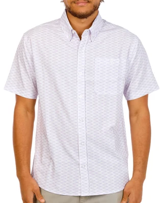 Thumbnail 1: Anglr Men's Short Sleeve Print Button Down Shirt 