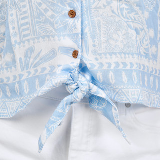 Thumbnail 3: Caribbean Joe Womens Short Sleeve Tie Front Button Top 