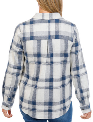 Thumbnail 3: FLAG & ANTHEM Womens Long Sleeve Knit Flannel Button Down Top 