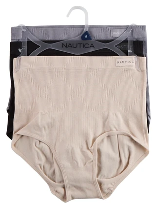 Thumbnail 1: Nautica Women's 3 Pk Seamless Shaping Briefs Set 