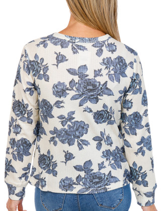 Thumbnail 2: FLAG & ANTHEM Womens Long Sleeve Waffle Knit Crew Top 