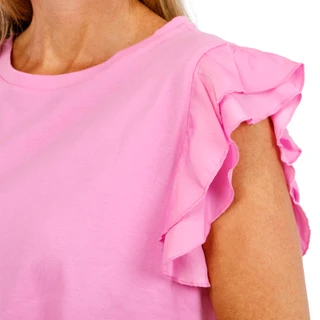 Thumbnail 3: Cece Womens Short Sleeve Ruffle Crew Neck Top 