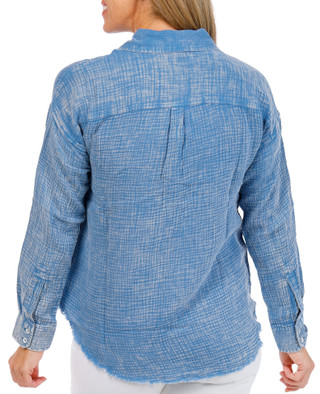 Thumbnail 2: FLAG & ANTHEM Women's Long Sleeve Gauze Boyfriend Button Down Top 