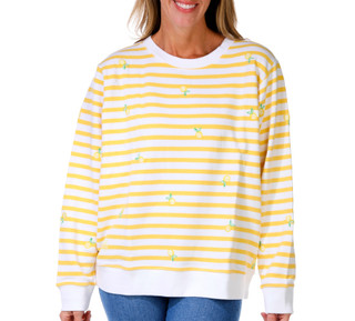 Thumbnail 1: LILLY PULITZER Women's Embroidered Stripe Sweater 
