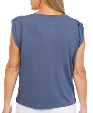 Thumbnail 2: FLAG & ANTHEM Womens Sleeveless Pleated Crew Neck Top 