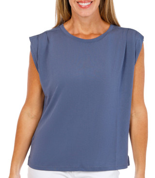 Thumbnail 1: FLAG & ANTHEM Womens Sleeveless Pleated Crew Neck Top 