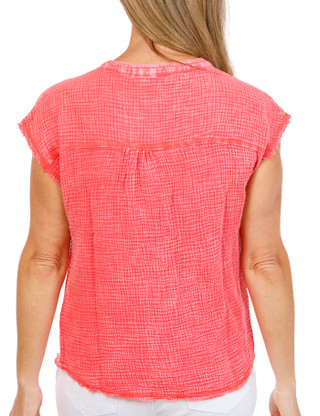 Thumbnail 3: FLAG & ANTHEM Womens Short Sleeve Cotton Gauze Button Down Top 