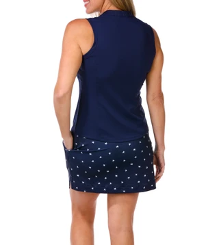 Thumbnail 4: Puma Golf Women's Active Aerlon Mock Sleeveless Golf Polo 