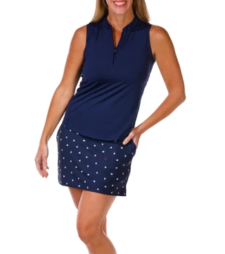Thumbnail 5: Puma Golf Women's Active Aerlon Mock Sleeveless Golf Polo 