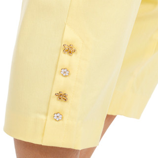 Thumbnail 2: Zac & Rachel Women's Flower Button Hem Capris 