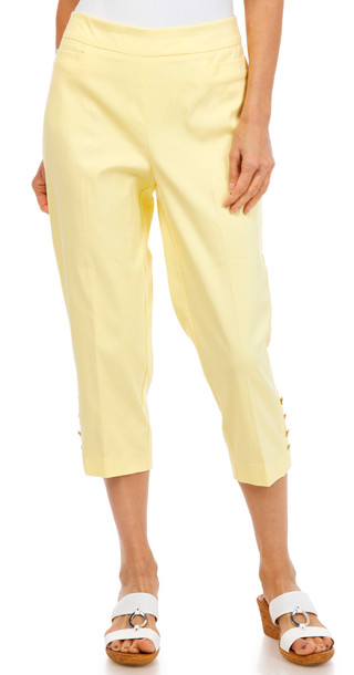 Thumbnail 1: Zac & Rachel Women's Flower Button Hem Capris 