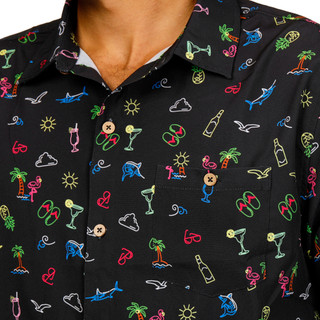 Thumbnail 2: Caribbean Joe Men's Tropical Happy Hour Button Down Shirt 