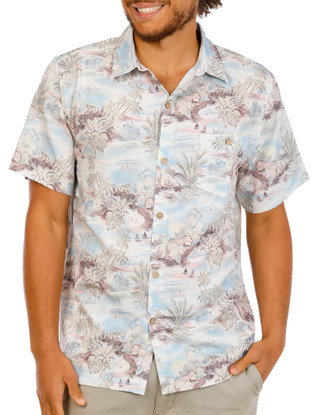 Thumbnail 2: Caribbean Joe Men's Short Sleeve Tech Woven Button Down Shirt 
