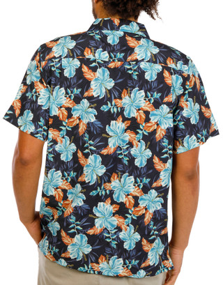 Thumbnail 2: Caribbean Joe Men's Short Sleeve Tech Woven Button Down Shirt 