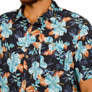 Thumbnail 3: Caribbean Joe Men's Short Sleeve Tech Woven Button Down Shirt 