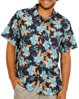 Thumbnail 1: Caribbean Joe Men's Short Sleeve Tech Woven Button Down Shirt 