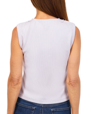 Thumbnail 2: JASON WU Women's Sleeveless Lace Trim Button Front Top 