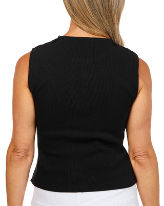 Thumbnail 2: JASON WU Women's Sleeveless Lace Trim Button Front Top 