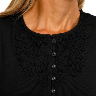 Thumbnail 3: JASON WU Women's Sleeveless Lace Trim Button Front Top 