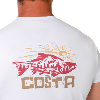 Thumbnail 2: COSTA Men's Tech Salmon Scene T-Shirt 