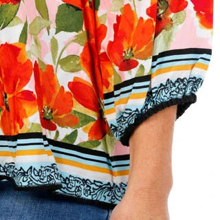 Thumbnail 2: FIGUEROA & FLOWER Petite Long Sleeve Pleated Button Down Top 