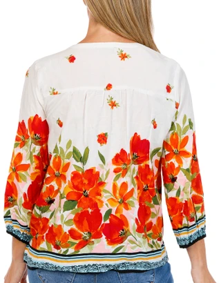 Thumbnail 3: FIGUEROA & FLOWER Petite Long Sleeve Pleated Button Down Top 