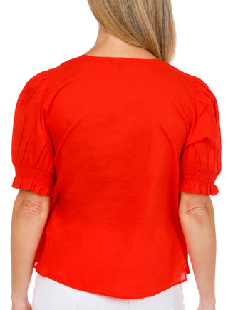 Thumbnail 3: 1 STATE Womens Short Sleeve Pleated Button Front Top 