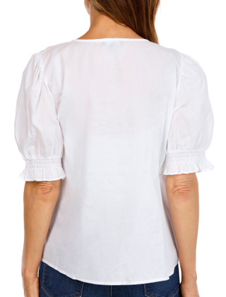 Thumbnail 3: 1 STATE Womens Short Sleeve Pleated Button Front Top 