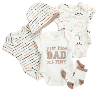 Thumbnail 1: Baby Essentials Baby Boys 5 Pc Just Like Daddy Bodysuit Set 