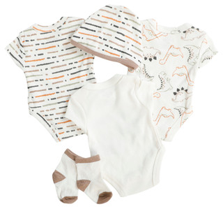 Thumbnail 3: Baby Essentials Baby Boys 5 Pc Just Like Daddy Bodysuit Set 