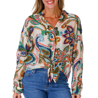 Thumbnail 1: 1 STATE Women's 3/4 Sleeve Button Front Top 