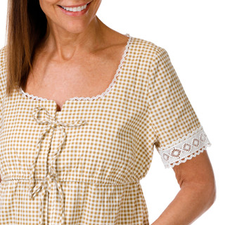 Thumbnail 2: Bagatelle Women's Short Sleeve Square Neck Tie Front Top 