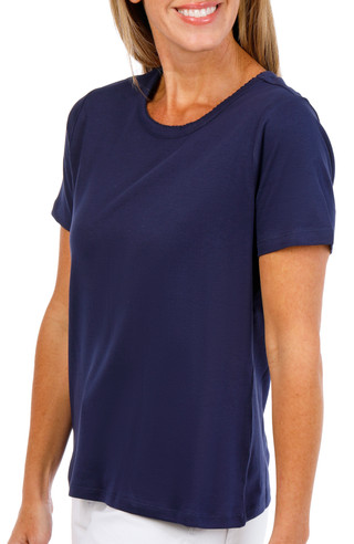 Thumbnail 3: Coral Bay Petite Short Sleeve Crew Neck Cotton Tee 
