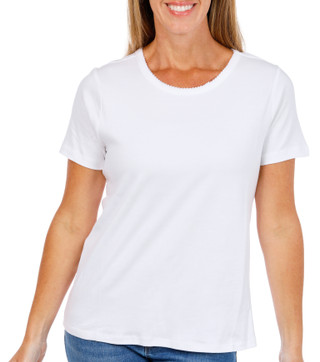 Thumbnail 1: Coral Bay Petite Short Sleeve Crew Neck Cotton Tee 