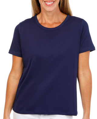 Thumbnail 1: Coral Bay Petite Short Sleeve Crew Neck Cotton Tee 