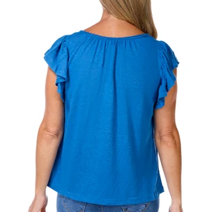 Thumbnail 2: MAX STUDIO Women's Flutter Sleeve Top 