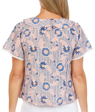 Thumbnail 3: C&C California Womens Short Sleeve Ruffle Neck Top 