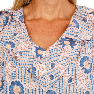 Thumbnail 3: C&C California Womens Short Sleeve Ruffle Neck Top 