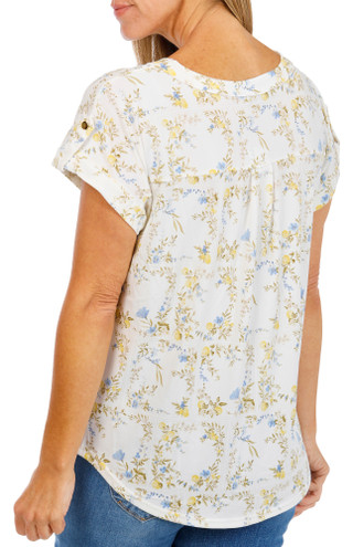 Thumbnail 2: EDGE Women's Lace Trim V-Neck Top 